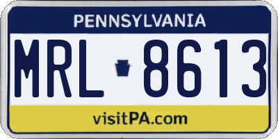 PA license plate MRL8613
