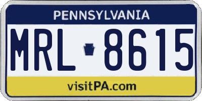 PA license plate MRL8615