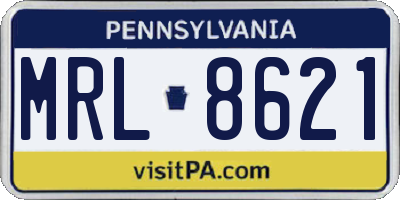 PA license plate MRL8621