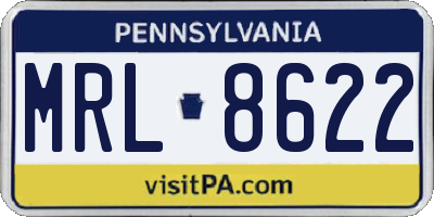 PA license plate MRL8622
