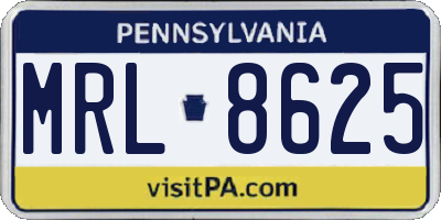 PA license plate MRL8625