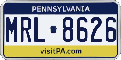 PA license plate MRL8626