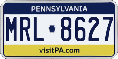 PA license plate MRL8627