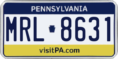 PA license plate MRL8631