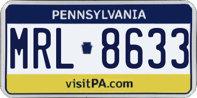 PA license plate MRL8633