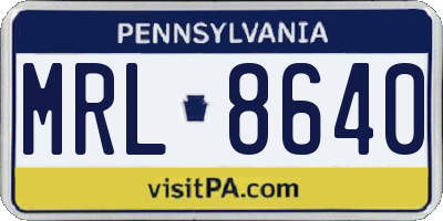 PA license plate MRL8640
