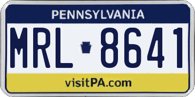 PA license plate MRL8641