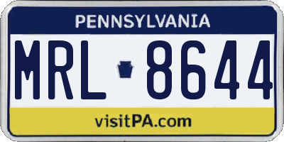 PA license plate MRL8644