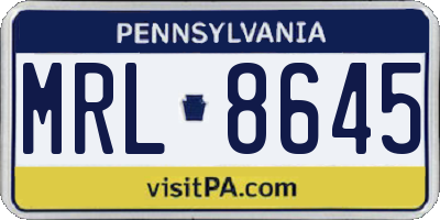 PA license plate MRL8645