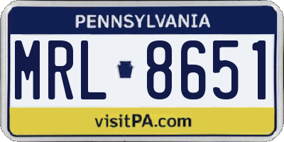 PA license plate MRL8651