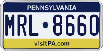 PA license plate MRL8660