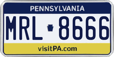 PA license plate MRL8666