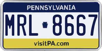 PA license plate MRL8667