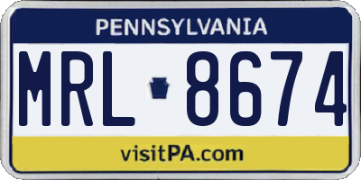 PA license plate MRL8674