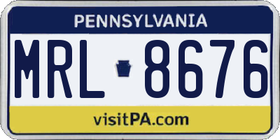 PA license plate MRL8676