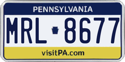 PA license plate MRL8677