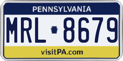 PA license plate MRL8679