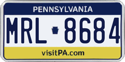 PA license plate MRL8684