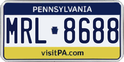 PA license plate MRL8688