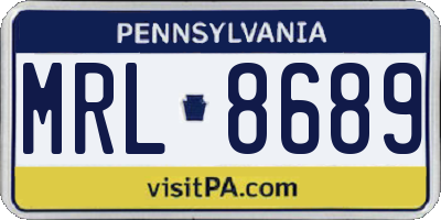 PA license plate MRL8689