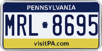 PA license plate MRL8695
