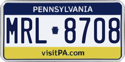 PA license plate MRL8708