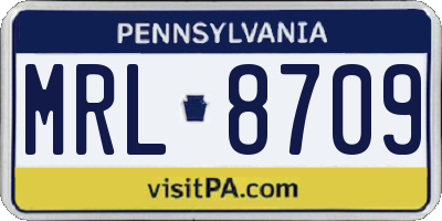 PA license plate MRL8709