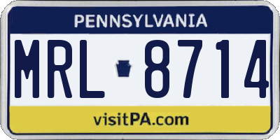 PA license plate MRL8714