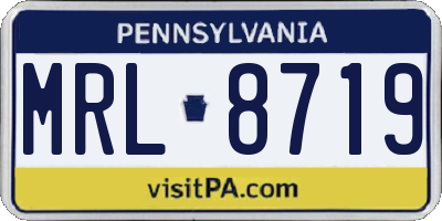 PA license plate MRL8719