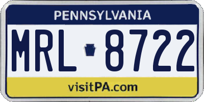 PA license plate MRL8722