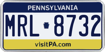 PA license plate MRL8732