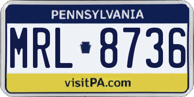 PA license plate MRL8736