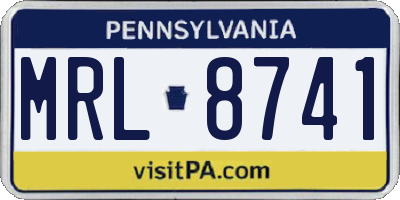 PA license plate MRL8741