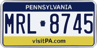 PA license plate MRL8745