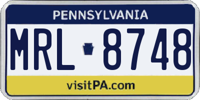 PA license plate MRL8748