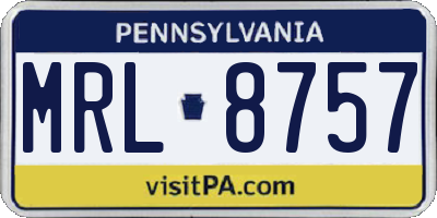 PA license plate MRL8757