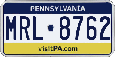 PA license plate MRL8762