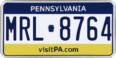 PA license plate MRL8764