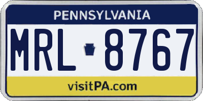 PA license plate MRL8767