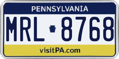 PA license plate MRL8768