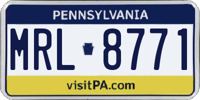 PA license plate MRL8771