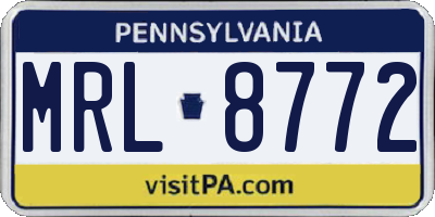 PA license plate MRL8772