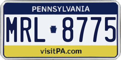 PA license plate MRL8775