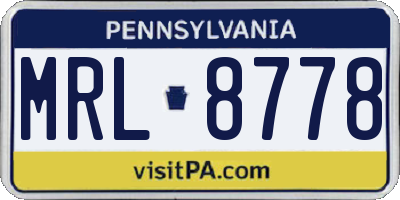 PA license plate MRL8778