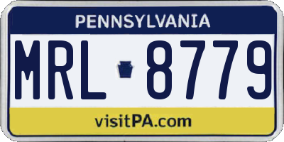 PA license plate MRL8779