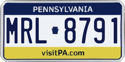 PA license plate MRL8791