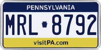 PA license plate MRL8792