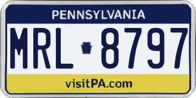 PA license plate MRL8797