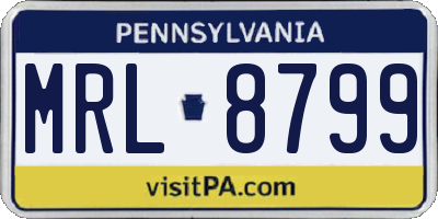 PA license plate MRL8799