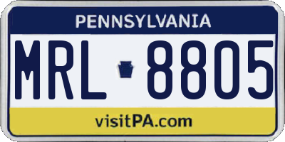 PA license plate MRL8805